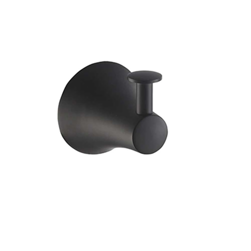 Matte Black Robe Hook - Heavy Duty Wall Mounted Single Coat Hanger for Bathroom, Kitchen & Garage - Includes Mounting Screws