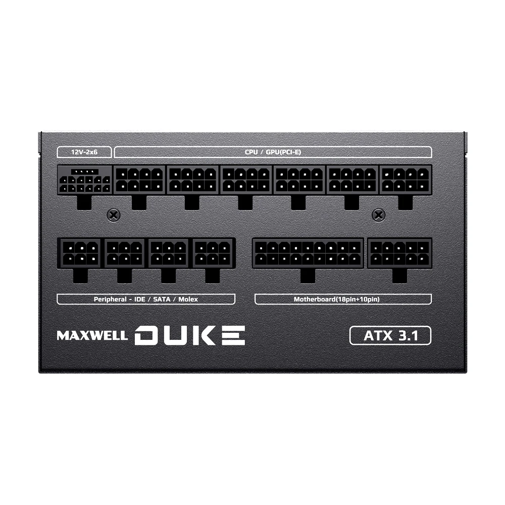 Max Elite MAXWELL DUKE 1000W 80PLUS PLATINUM Full Modular ATX 3.1 (PCIE5)