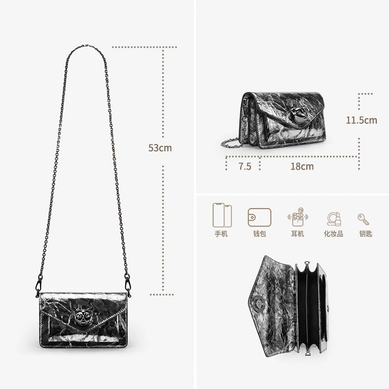 BAFELLI 2025 حقيبة كروس صغيرة عصرية ذات علامة تجارية فاخرة حقيبة كتف جلدية أصلية أنيقة Woc #4