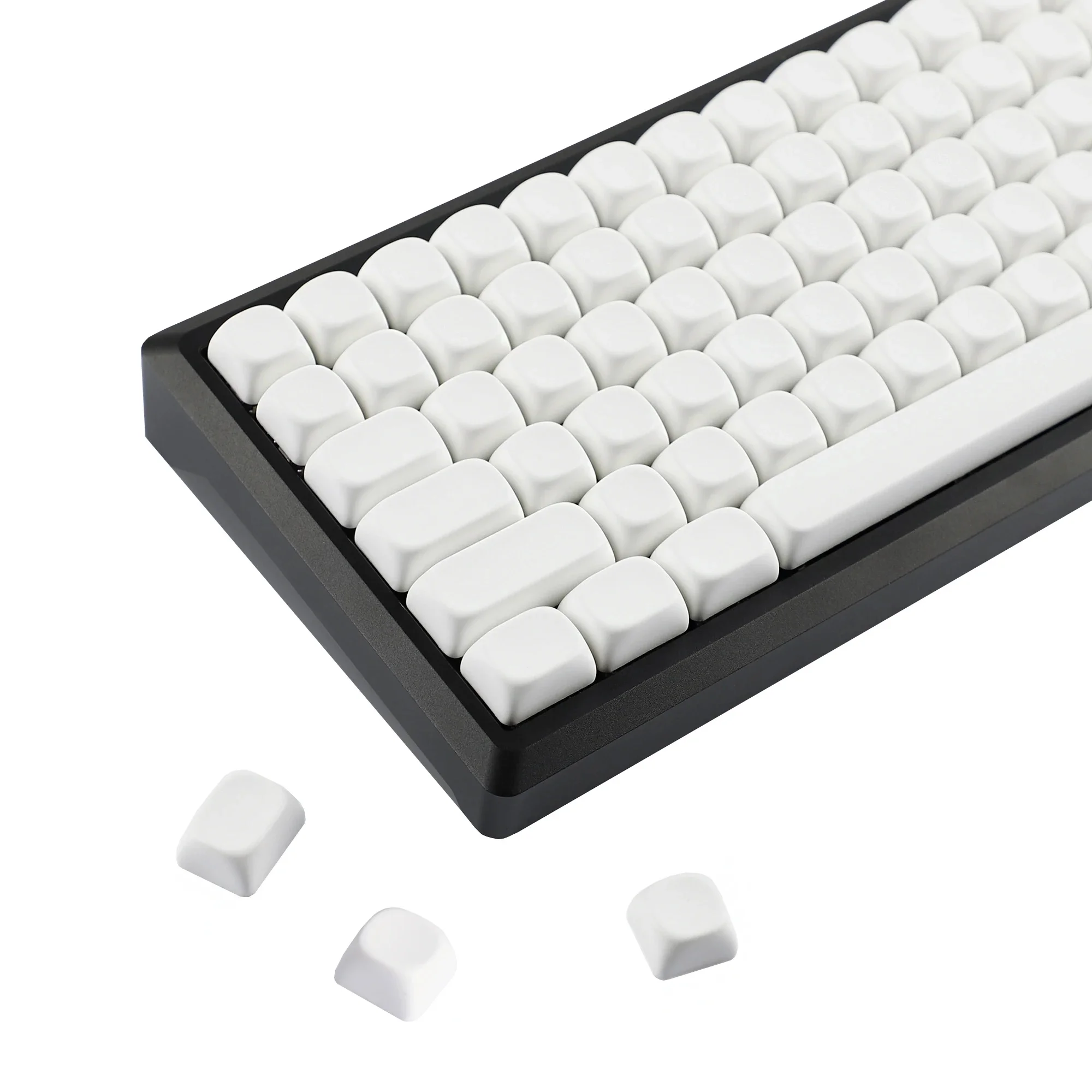 YMDK 129 Klawiszy Profil MOA Minimalistyczne Białe Przezroczyste Puste Klawisze PBT Barwione Sublimacyjnie do Klawiatury Mechanicznej MX 61/68/84/87/100/104/108 — zdjęcie produktu 7