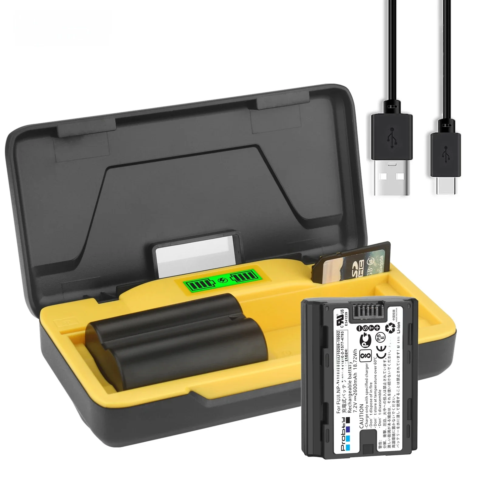 Batterie/chargeur rapide NP-W235 NP W235, 2600mAh, pour Fujifilm X-T5 X-T4 GFX 100S X-H2S X-S20 GFX 50S II VG-XT4, poignée de batterie