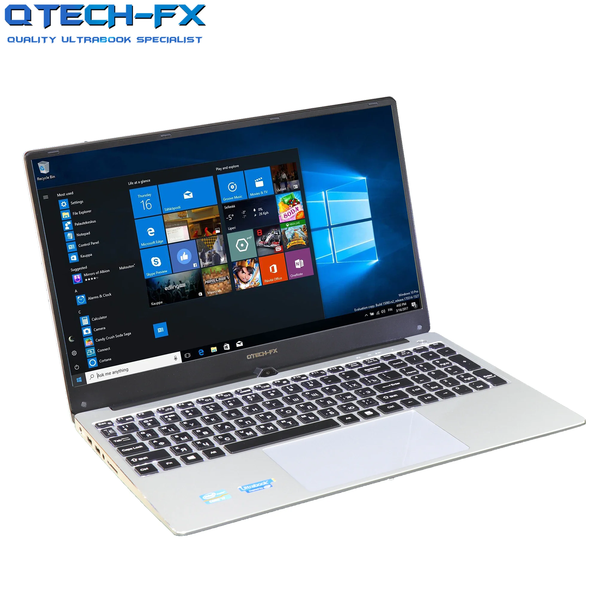 NEUE Intel Pentium 15.6 ”Notebook 16GB RAM 750 HDD + 128G SSD Metall Laptop Business Arabisch AZERTY spanisch Russische Tastatur Backlit