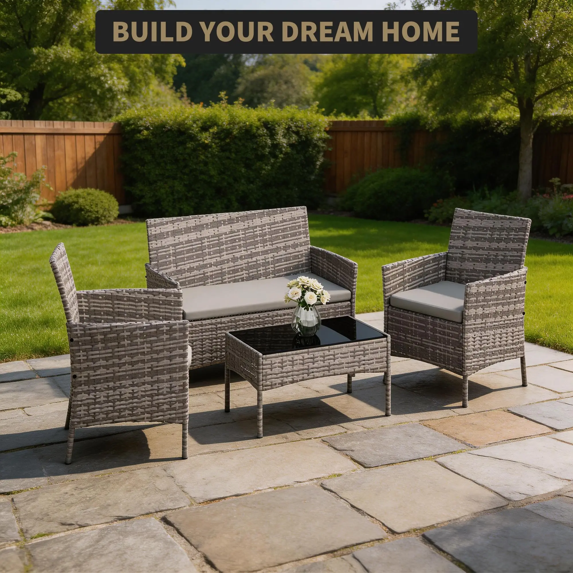 طقم أثاث للفناء مكون من 4 قطع، - مراجعة Outdoor Furniture Hong Kong وسعره