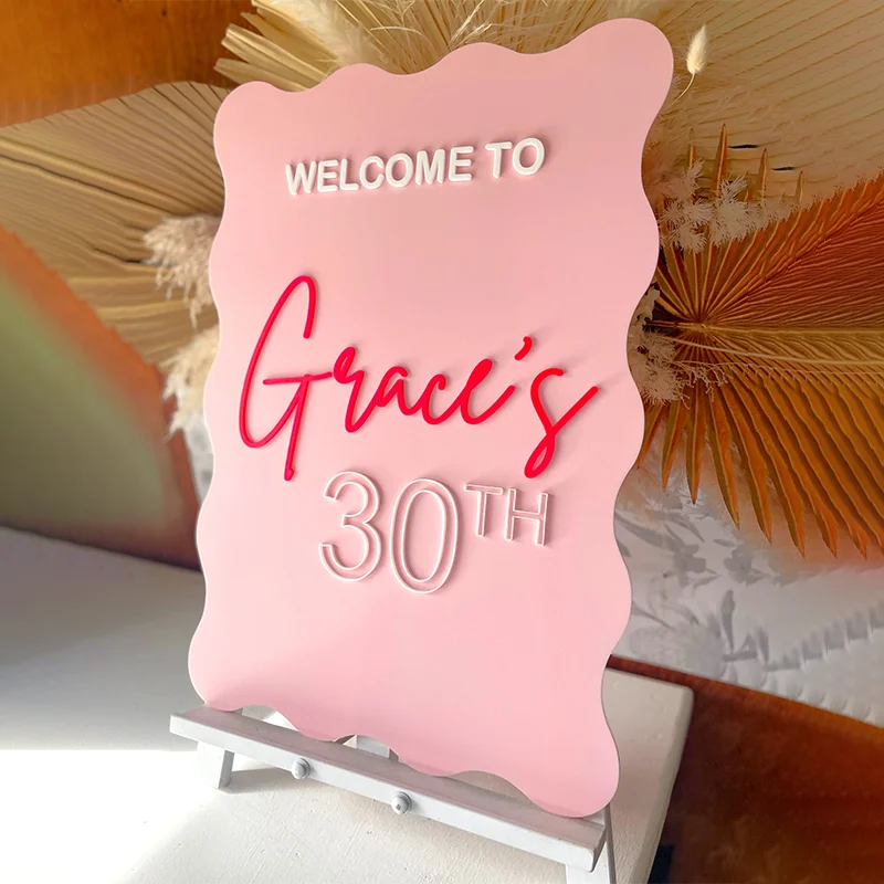 Wave Wedding Welcome Sign 3D Names Modern Wavey Wedding Sign Wedding Entrance Sign Event Signage Acrylic Wave Sign Wedding Decor