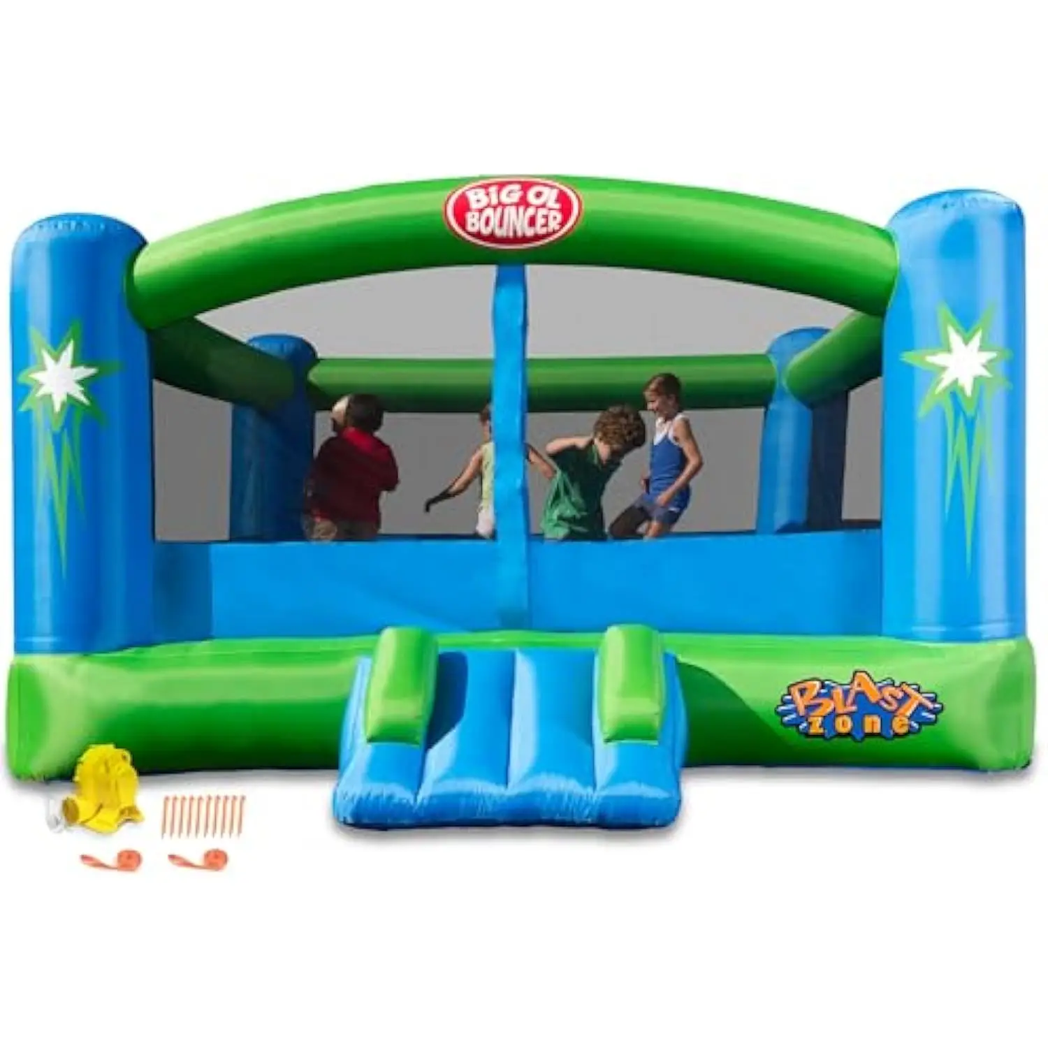 Inflável Bounce House com ventilador, ótimo para eventos, detém 6 crianças, zona de explosão, Big Oil Bouncer, enorme, qualidade premium, 15x12