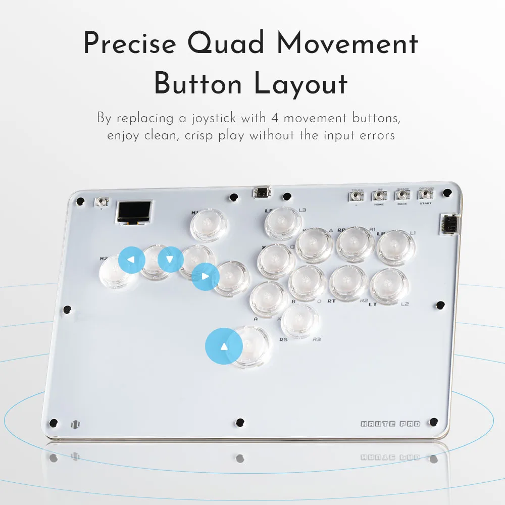 Haute42 Arcade Joystick Multi Button Acrylic Leverless Hitbox Controller For PC/ PS5/PS4 /Switch Control Arcade Stick Controller