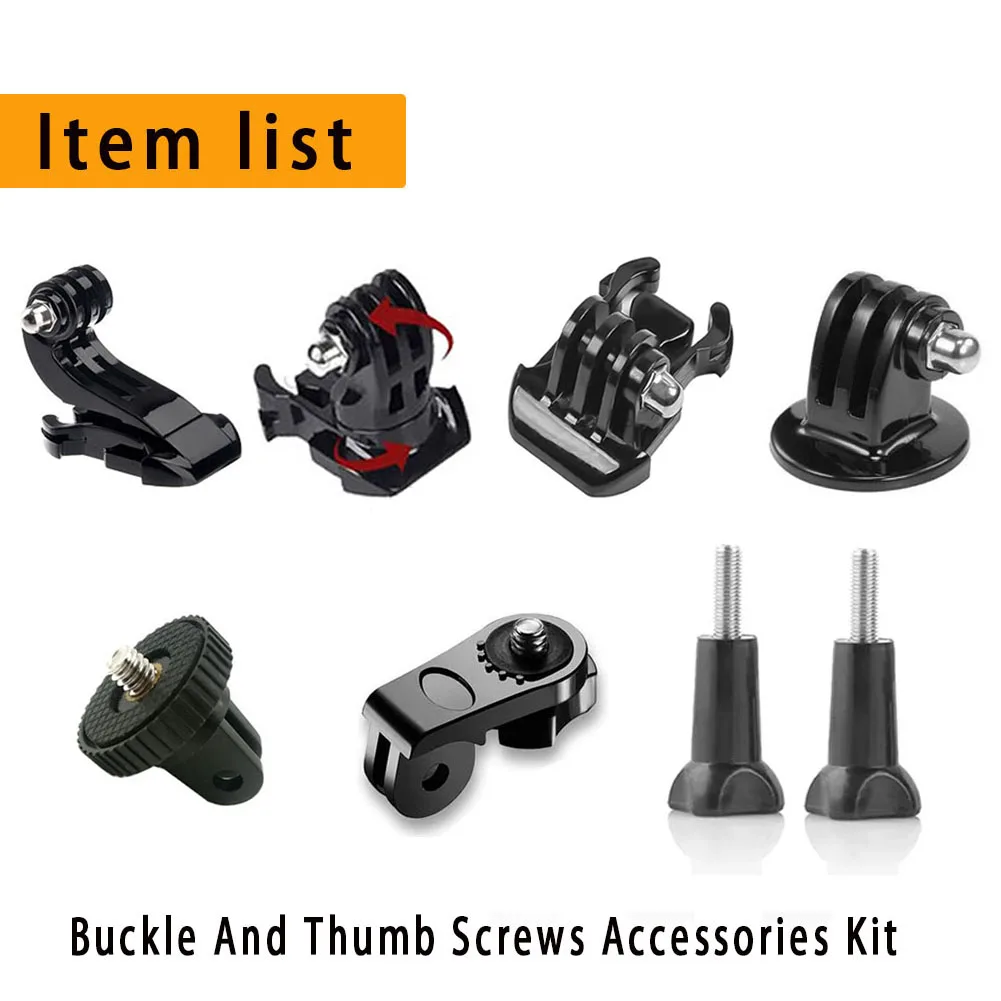ERIKOLE Zubehör-Set für Action-Kamera, Schnellverschluss-Stativ-Adapter, Halterung, Basis für Gopro Insta360 AKASO SJCAM DJI Action-Zubehör 6