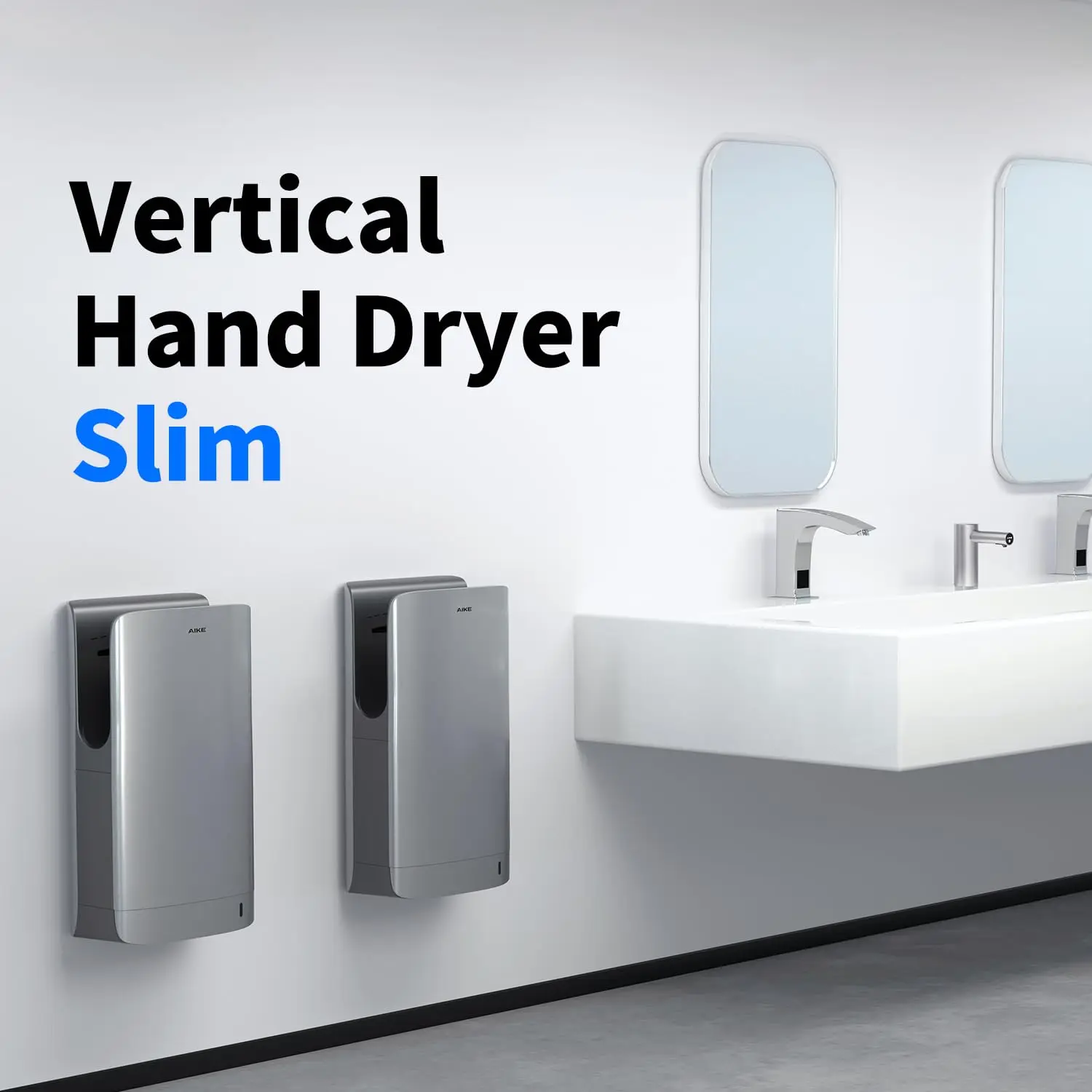 Asciugamani automatico AIKE per asciugamani a getto da bagno con essiccatori a parete ad alta velocità compatti verticali filtrati HEPA 1400-1750W