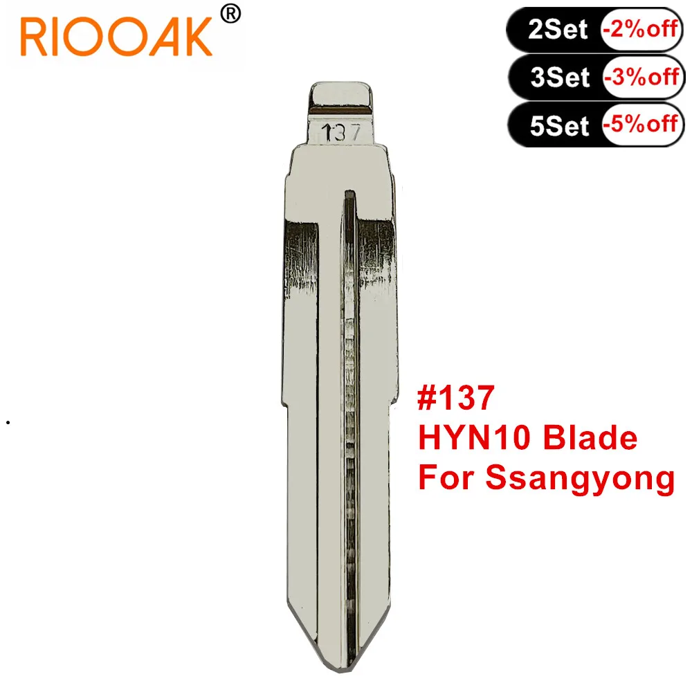 10pcs Metal Uncut Flip KD Remote Car Key Blade #137 HYN10 For Ssangyong S170 Uncut Car Key Blade