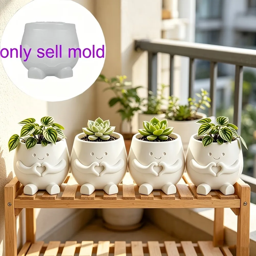 Large Heart-Shaped Joy Face & Irregular Shape Molds Cuts for DIY Crafts, Candles, Succulent Planters, Jewelry Boxes, Soap Molds