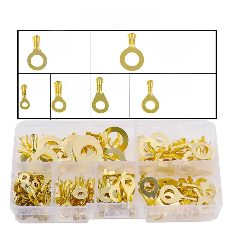 150 pièces/ensemble bornier rond DJ431 cosses de type O bornes connecteur pressé à froid languette en cuivre câblage nez combinaison ensemble