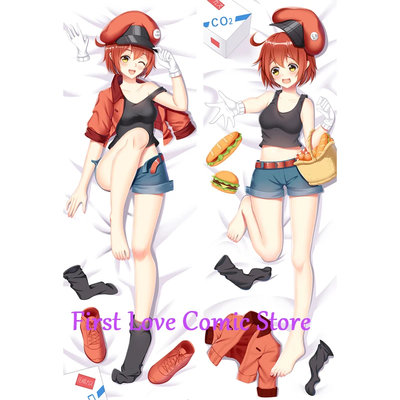 Anime Decorating Pillow Red Blood Cells Dakimakura 2-Side Print Pillowcase Hugging Body Cushion Cover Otaku Waifu