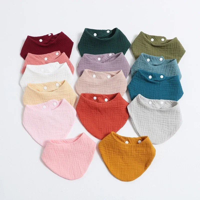 Bavoir en coton pour bébé, écharpe de couleur unie, serviette d'alimentation pour salive, Bandana, tissu pour rots, garçon et fille, accessoires pour nouveau-né