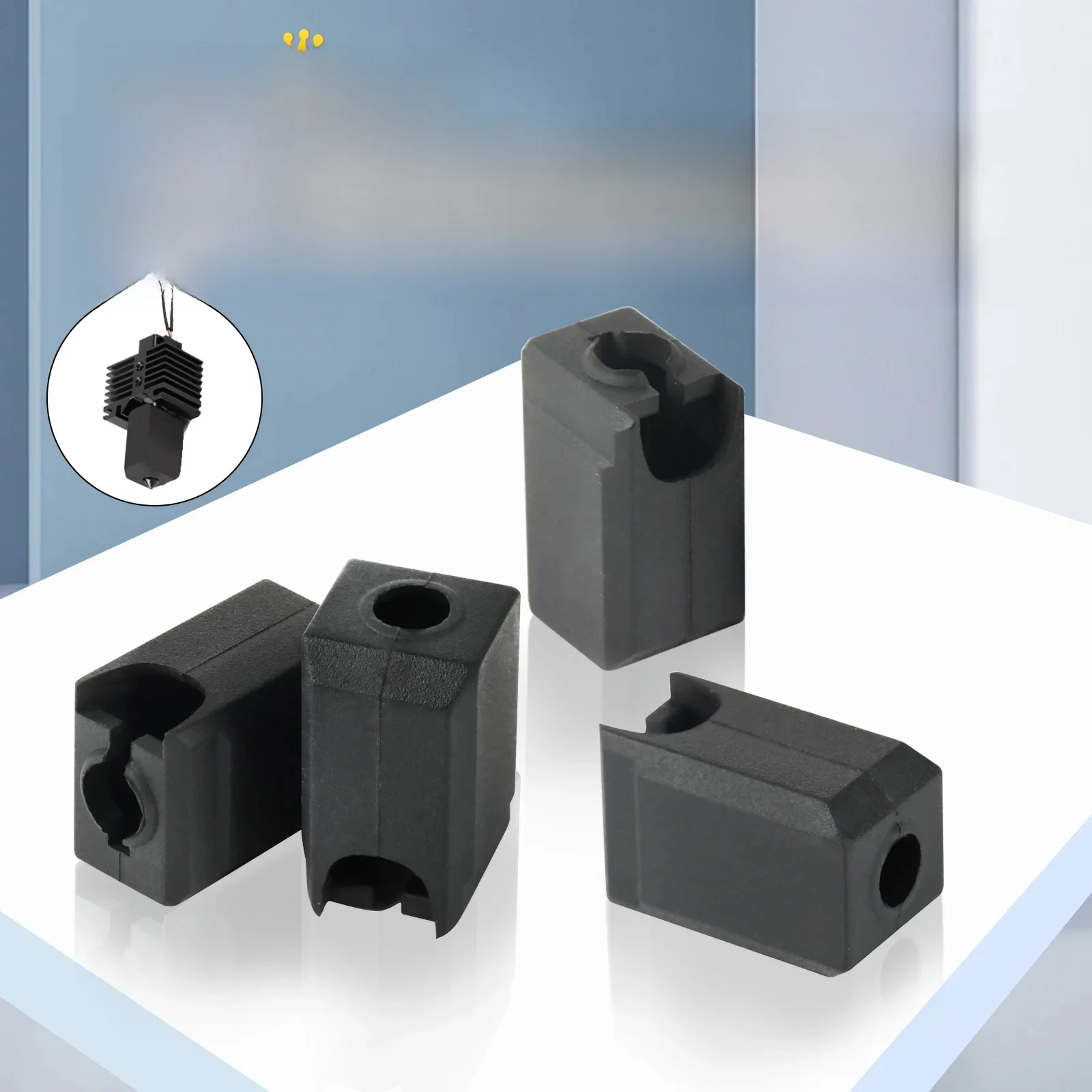 Chaussettes en silicone pour laboratoire Bambu, manchon noir, extrudeuse Hotend, haute température, résistant à l'usure, Bambulab, bronchX/s, P1P, P1S