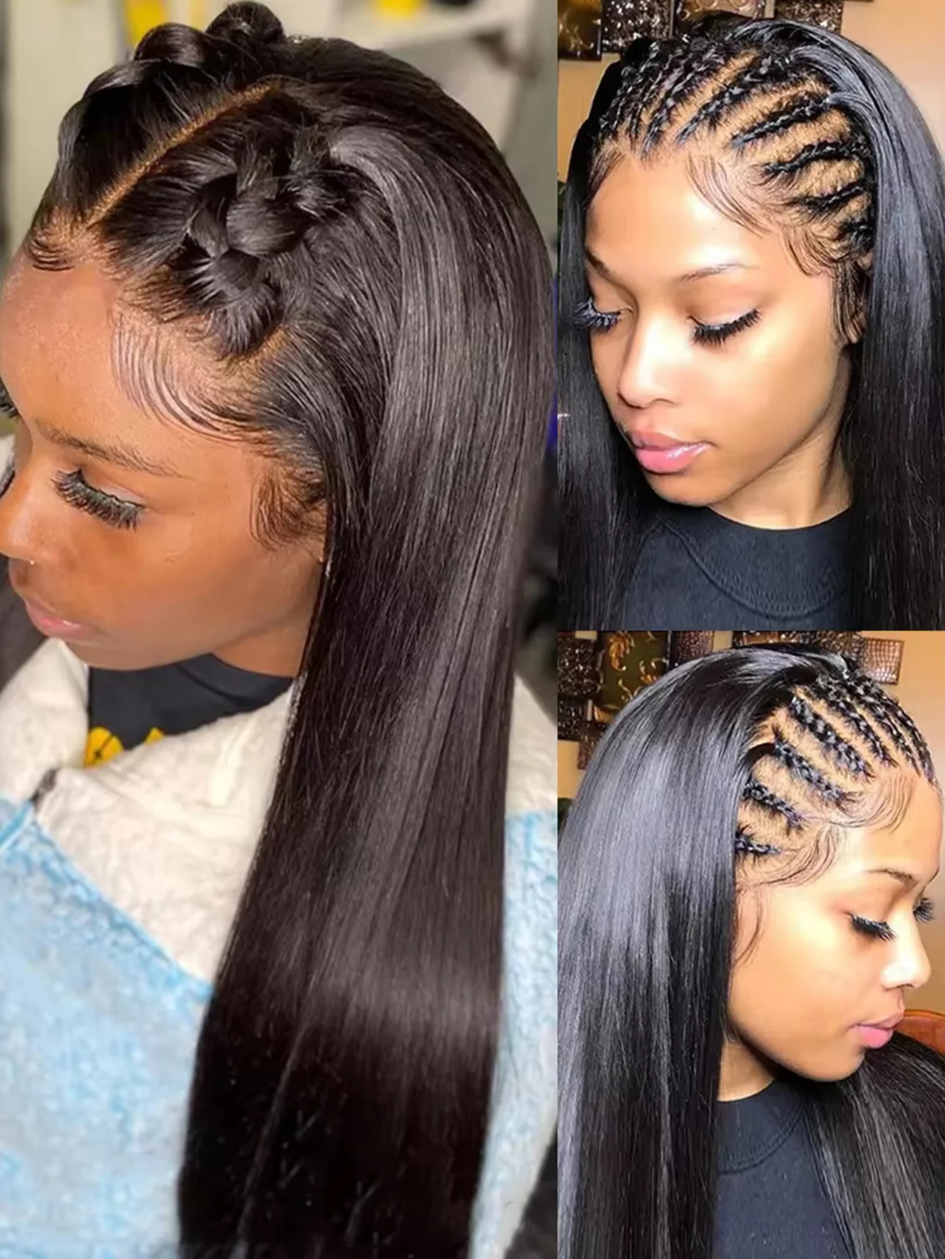 40 42 Polegada 13x6 hd osso transparente em linha reta peruca dianteira do laço 200 densidade perucas frontais do laço brasileiro cabelo humano para mulher