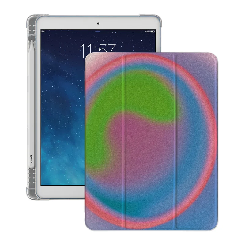 เคสแท็บเล็ตแฟชั่นสีไล่ระดับสีสำหรับ Apple iPad Air 2024 Pro 11นิ้ว AIR 5/4 10.9 10th 7/8/9 10.2 AIR 3 10.5นิ้ว