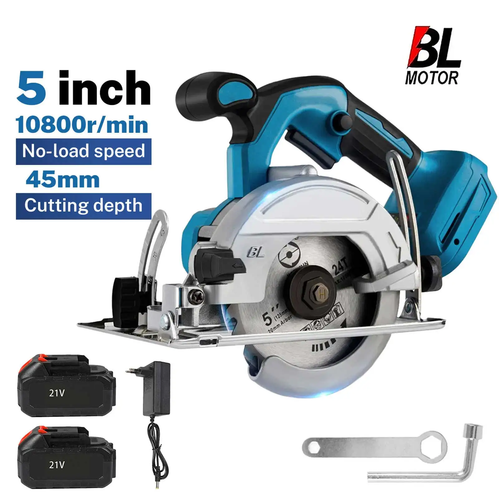 5 بوصة 125 مللي متر منشار دائري كهربائي بدون فرش 10800 دورة في الدقيقة أداة خبز النجارة اللاسلكية عالية الكفاءة لبطارية 18 فولت #1