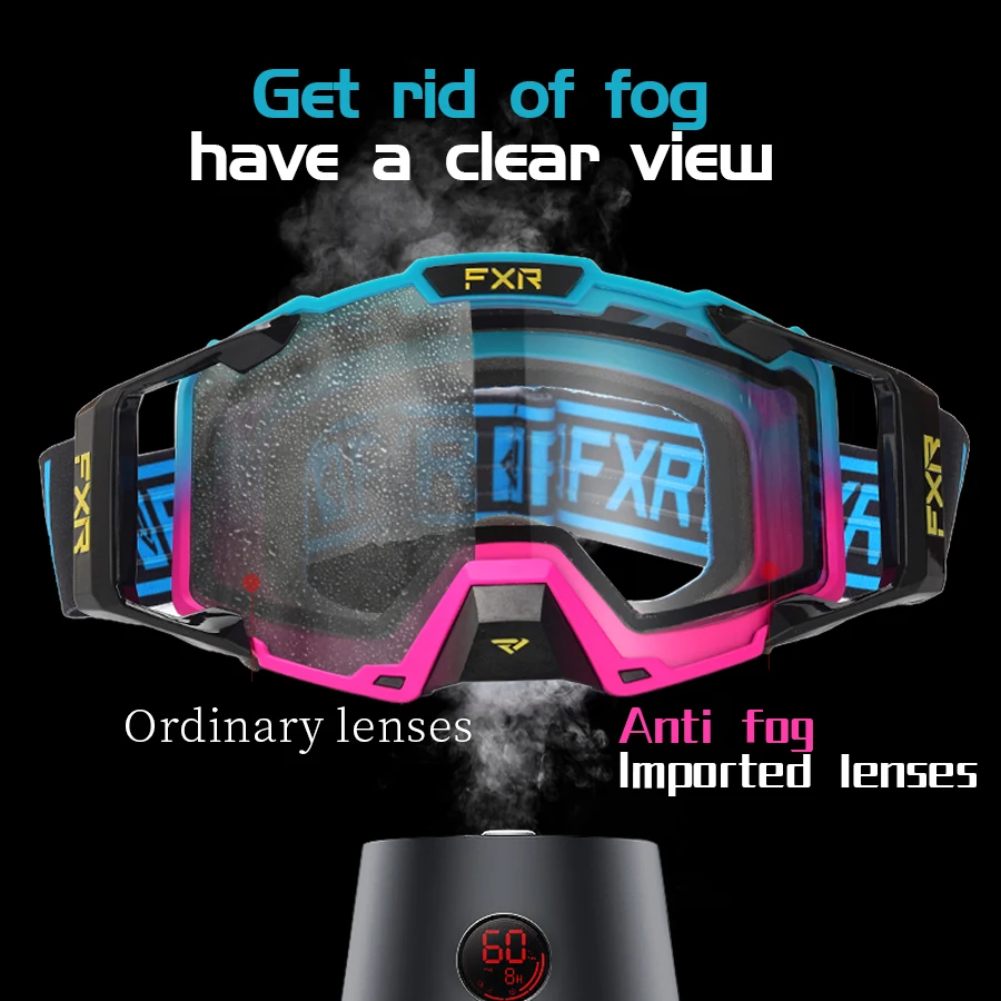 FXR Motorcycle Goggles Anti-Fog Snowboard Ski Glasses Men Women Motocross Glasses Cycling Racing Skiing Goggles