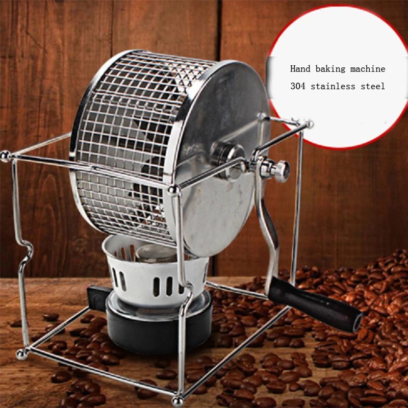 

Hand Baked Beans Coffee Roaster DIY Household Small Stainless Steel Manual Roller Roaster Coffee Bean Roaster