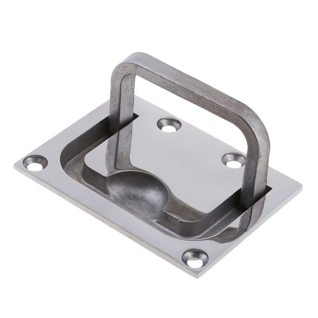316 ze stali nierdzewnej Flush Hatch Pull pierścień podnoszący uchwyt łódź morska 76mm x 56mm — zdjęcie 2