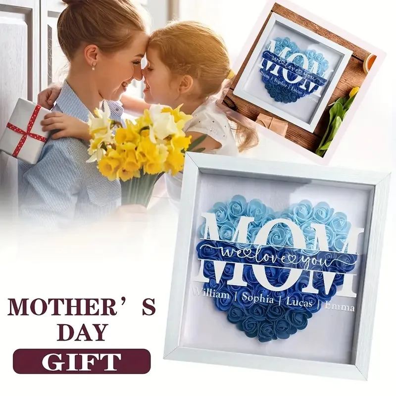 Custom Flower Shadow Box Handcrafted Gift