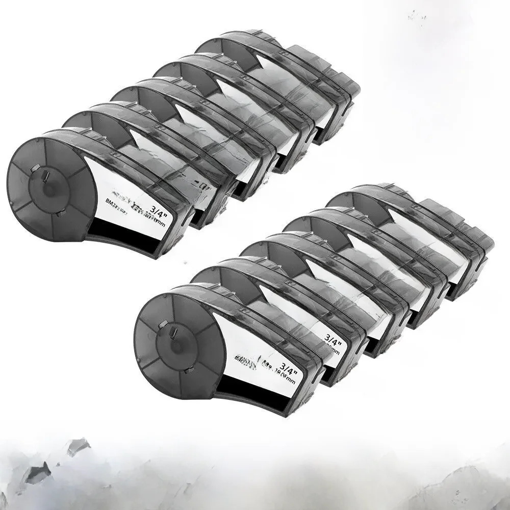 1-10PK kompatybilny z Brady BMP21-Plus M21-750-595 19.1mm czarny na białym 3/4 'taśma winylowa z etykietami BMP21-LAB drukarka etykiet — zdjęcie produktu 7