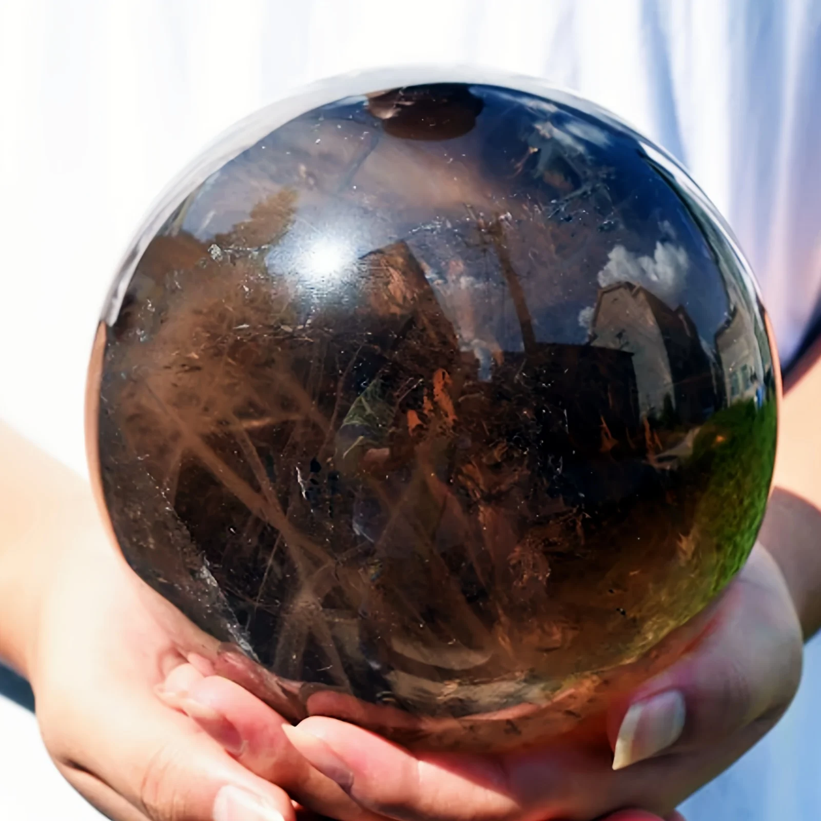 

1pc Exquise Smoky Quartz Crystal Sphere, crystal Festival, Room Decoration, Unique Gift, garden embellishment and romantic gifts