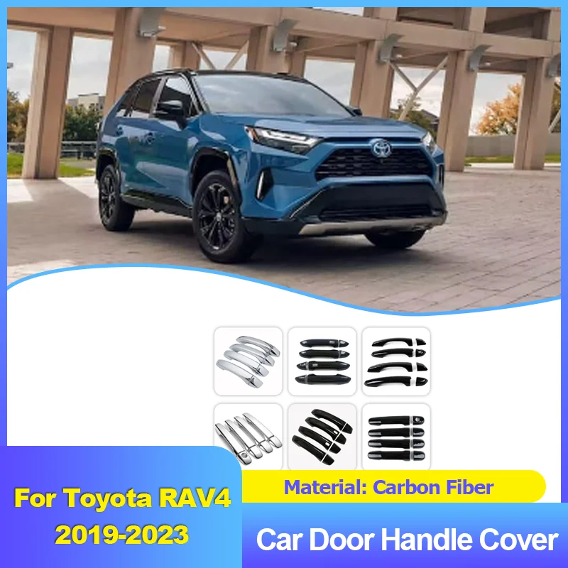 

Carbon Fiber Car Door Handle Cover Trim Car-Styling Exterior Parts Accessories for Toyota RAV4 Suzuki Across XA50 2019~2023 2022