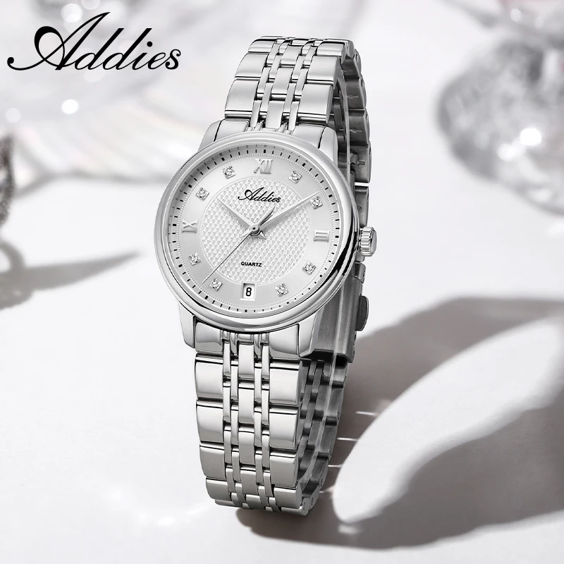 ADDIES 31mm Woman Watch Japan Quartz Movement Sapphire Glass Quartz Ladies Wristwatch Steel Waterproof Fashion Business Watch