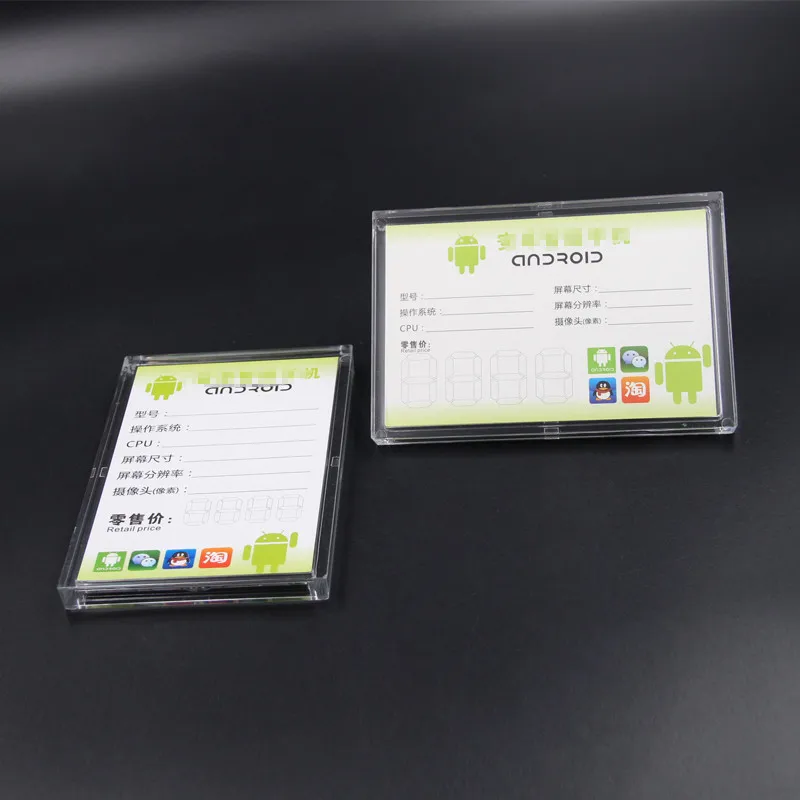 

(100Pcs/Lot) Air Express Shipping Plastic Crystal Flat Vertical Display Info Price Tag Holder
