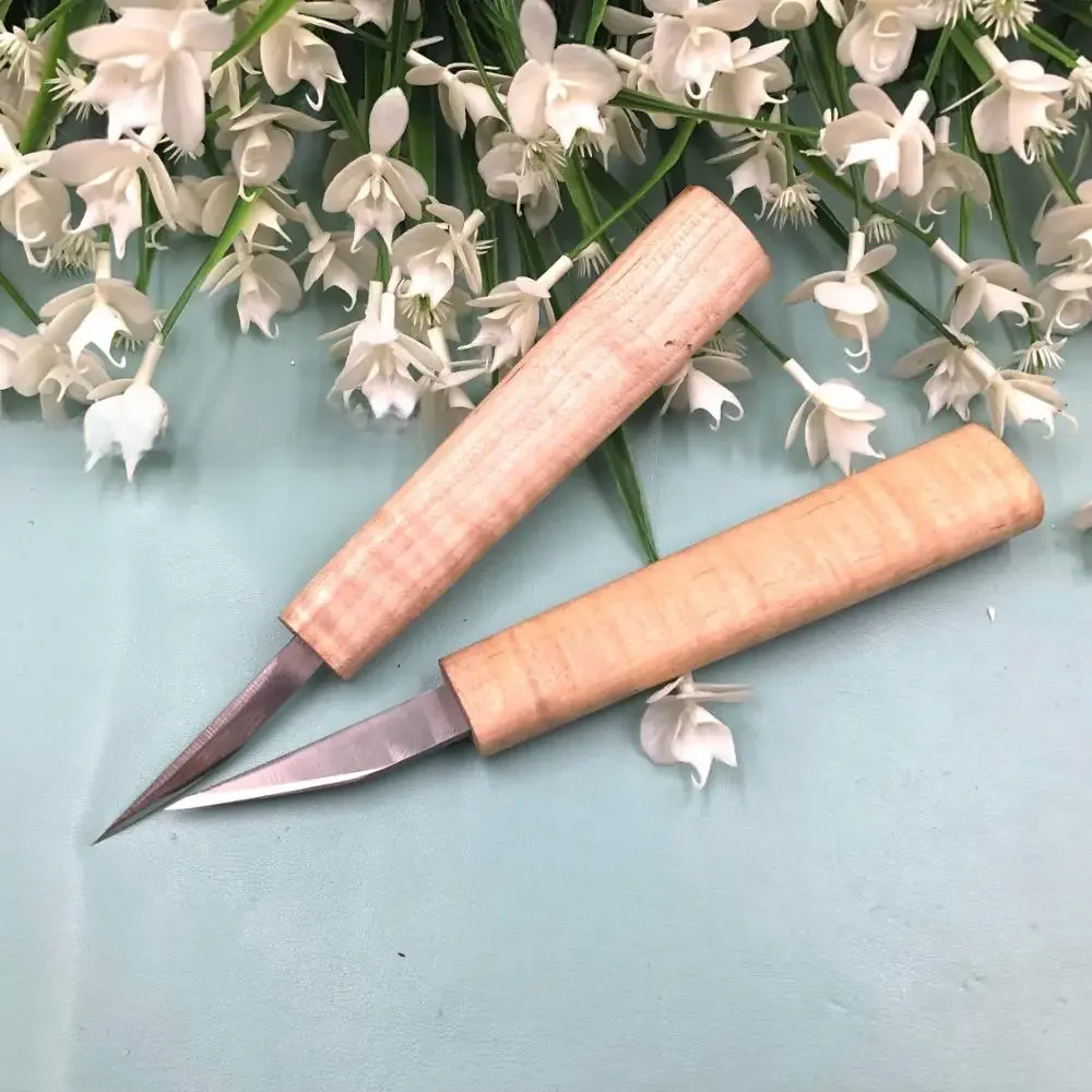 Wysokiej jakości uchwyt klonowy 8mm i 12mm graver noże rzeźbiarskie nóż Cutter Woodcut narzędzia do naprawy stali HSS — zdjęcie 2
