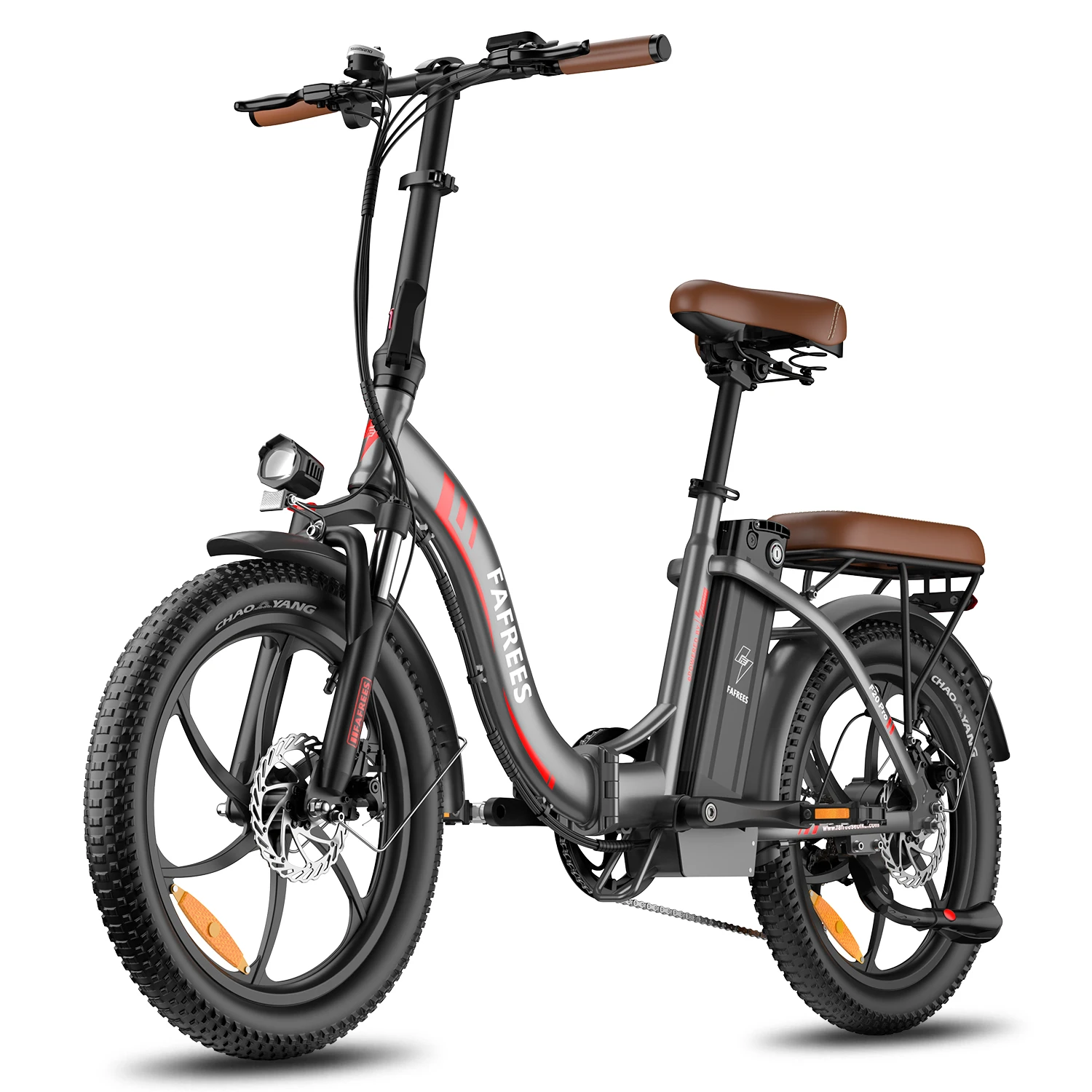 Fafrees opvouwbare elektrische fiets 36V 20Ah met uitneembare batterij, 70-100 km bereik, 20 x 3,0 inch vetbanden, 7-versnellings e-bike voor elk terrein, F20 PRO