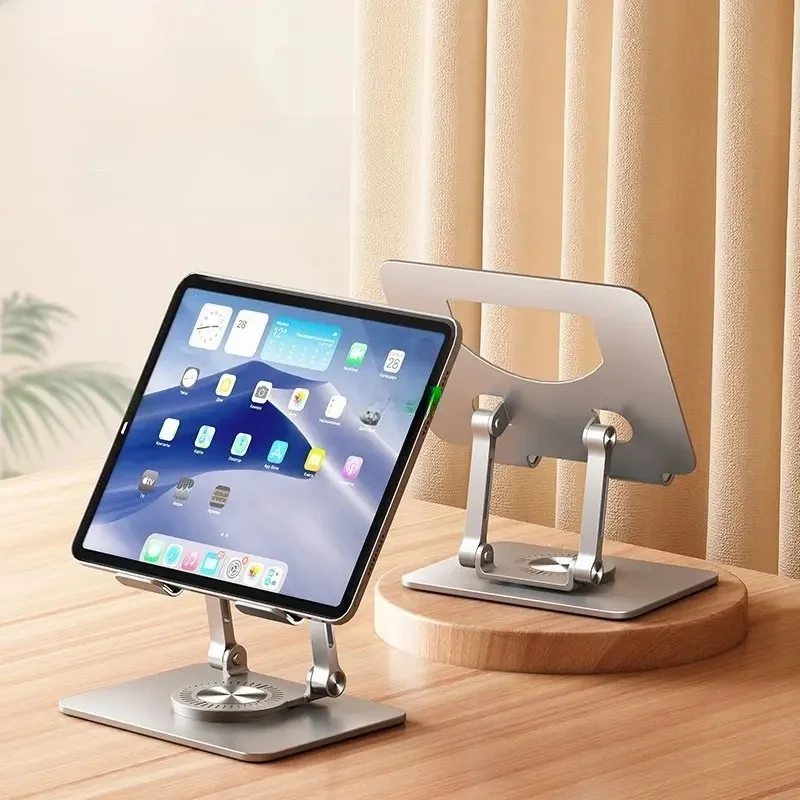 360 °   Obrotowy stojak na tablet do iPada, regulowany składany uchwyt na tablet, aluminiowy stojak na telefon kompatybilny z iPadem Pro/Air/Mini — zdjęcie 2