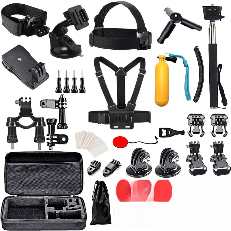 Kit d'accessoires pour caméra d'action pour GoPro Hero 13 12 11 10 9 Insta360 X5 X3 X4 SJCAM AKASO DJI Osmo Action 6 5PRO 4 3 Nano Cameras