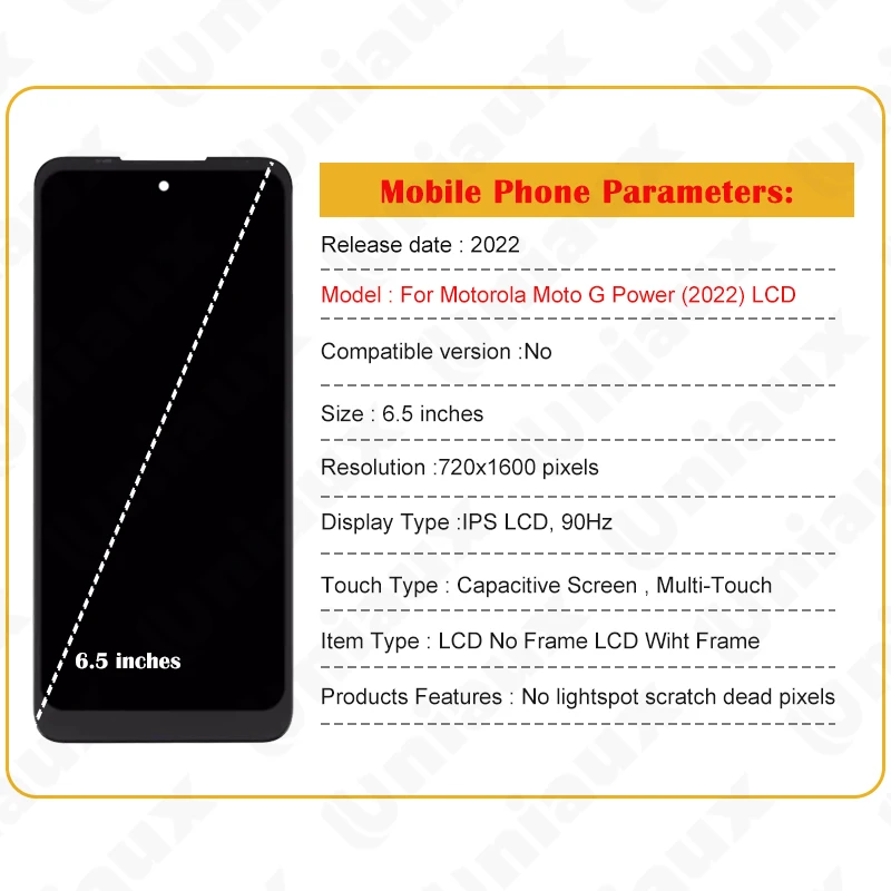 6.5'' Original For Motorola Moto G Power 2022 LCD Display Replacement + Touch Screen Digitizer For Moto G Power 2022 display