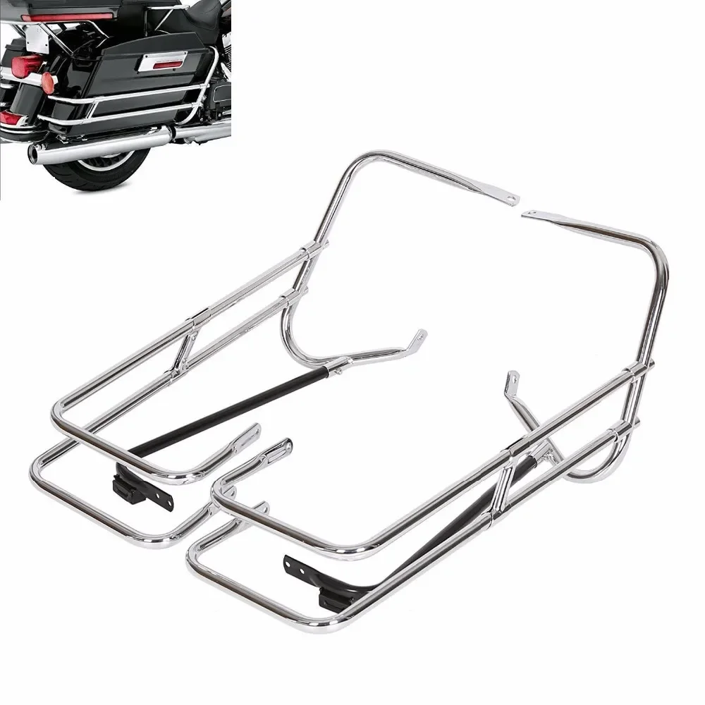 Motocyklowa osłona sakwy z podwójną szyną dla Harley Touring Electra Glide CVO Road King Road Street Glide 1997-2008 — zdjęcie 2