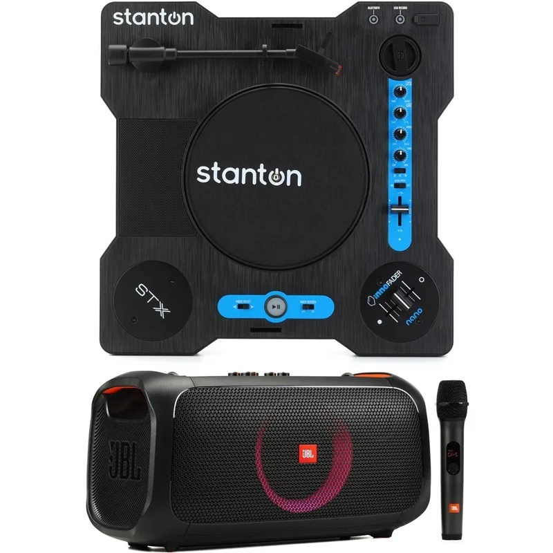 DR BUY 2 GET 1 FREE Stanton STX Portable Scratch Turntable paired with a PartyBox On-The-Go Portable Party Speaker With BOX