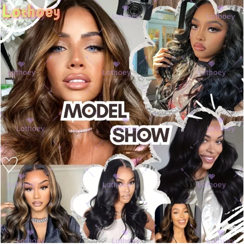 Бесклеевой парик фронта шнурка, предварительно вырезанный кружевной объемный волнистый коричневый парик для женщин, приятный для начинающих ежедневный парик из человеческих волос