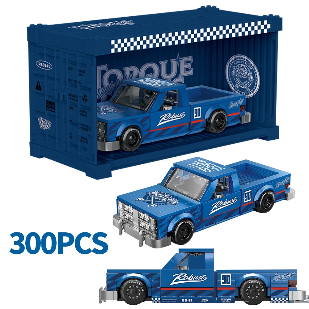 

MOC винтажный пикап, автомобильная серия, строительные блоки, городской технический гоночный автомобиль, контейнер, кирпичи, игрушки для детей, подарки на день рождения, сделай сам