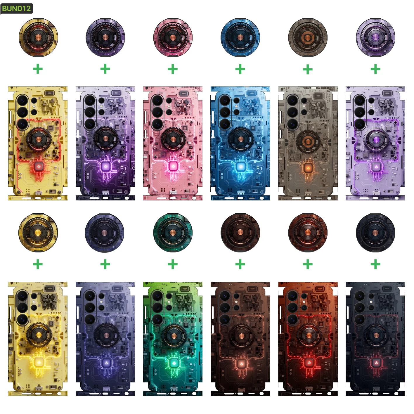 

for samsung s26 ultra/s25/s24/s23 - Stickers For Samsung S26 Ultra - Magnetic grip stand and skin - Bundle012 By Nexa Skins