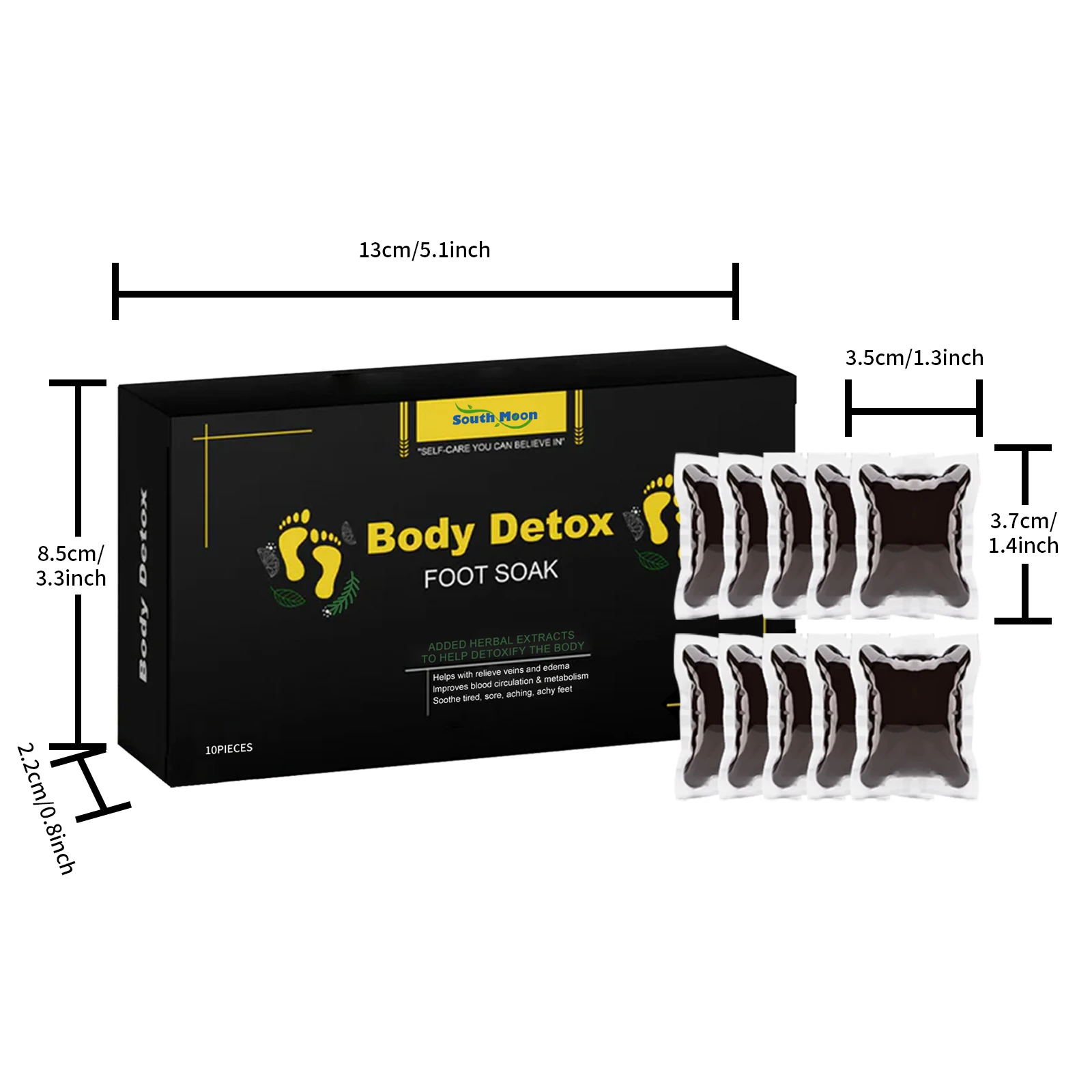Bolas para remojo de pies a base de hierbas de South Moon, Reduce la hinchazón del pie, alivio del molestias, limpieza del pie, relajante, desintoxicación del estado de ánimo, cuidado de los pies