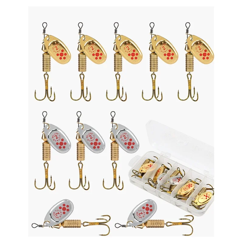 10 sztuk 6.7cm 7g Spinner łyżka metalowa przynęta przynęta wędkarska cekiny Crankbait łyżka przynęty na pstrąga basowego okoń szczupak obrotowy — zdjęcie 2