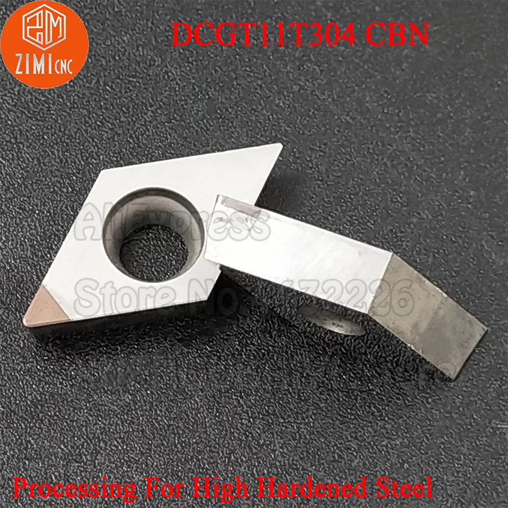 2pcs DCGT11T304 CBN DCGT 11T304 CBN Diamond Inserts Turning Tools CNC Cutter Lathe Blade for cutting cutter steel metal processi