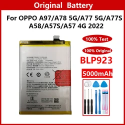 100% Genuine Original 5000mAh  BLP923 Battery For OPPO A77 5G/ A57 2022/ A57 2020/A57 4G 2022 /A78 5G/A77S  Replacement Bateria