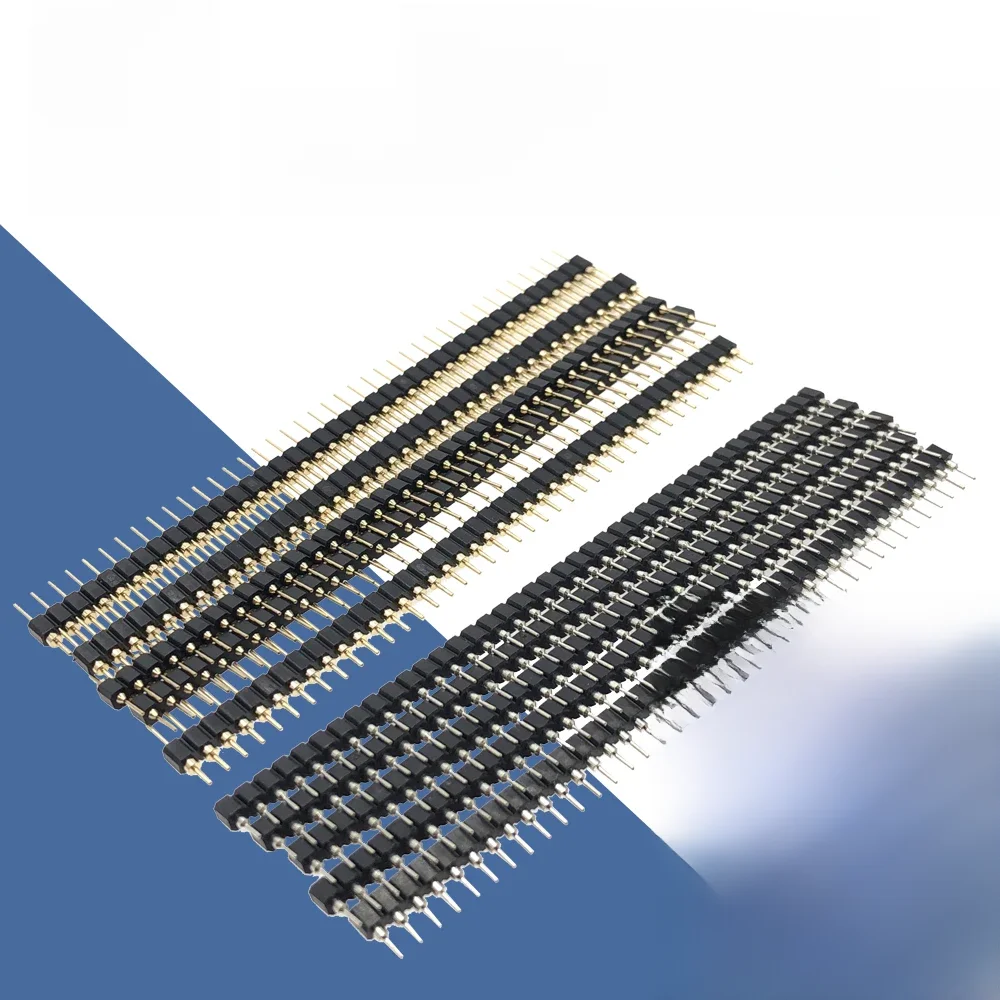 40P Złącze żeńskie 1x40 pinów 2,54 mm Okrągłe złącze żeńskie do DS18B20 i kryształów i PCB Złoty pin Jednorzędowe męskie — zdjęcie 2