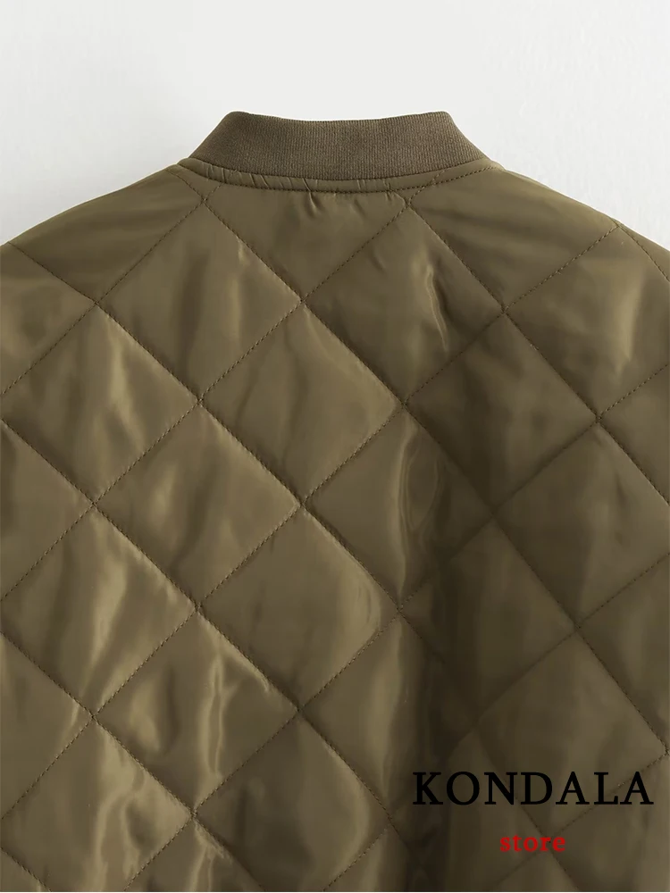 KONDALA Chic Trendy Solid Army Green Zipper Jacket Fashion 2023 autunno manica lunga cappotto nascosto Versatile e confortevole cappotto corto