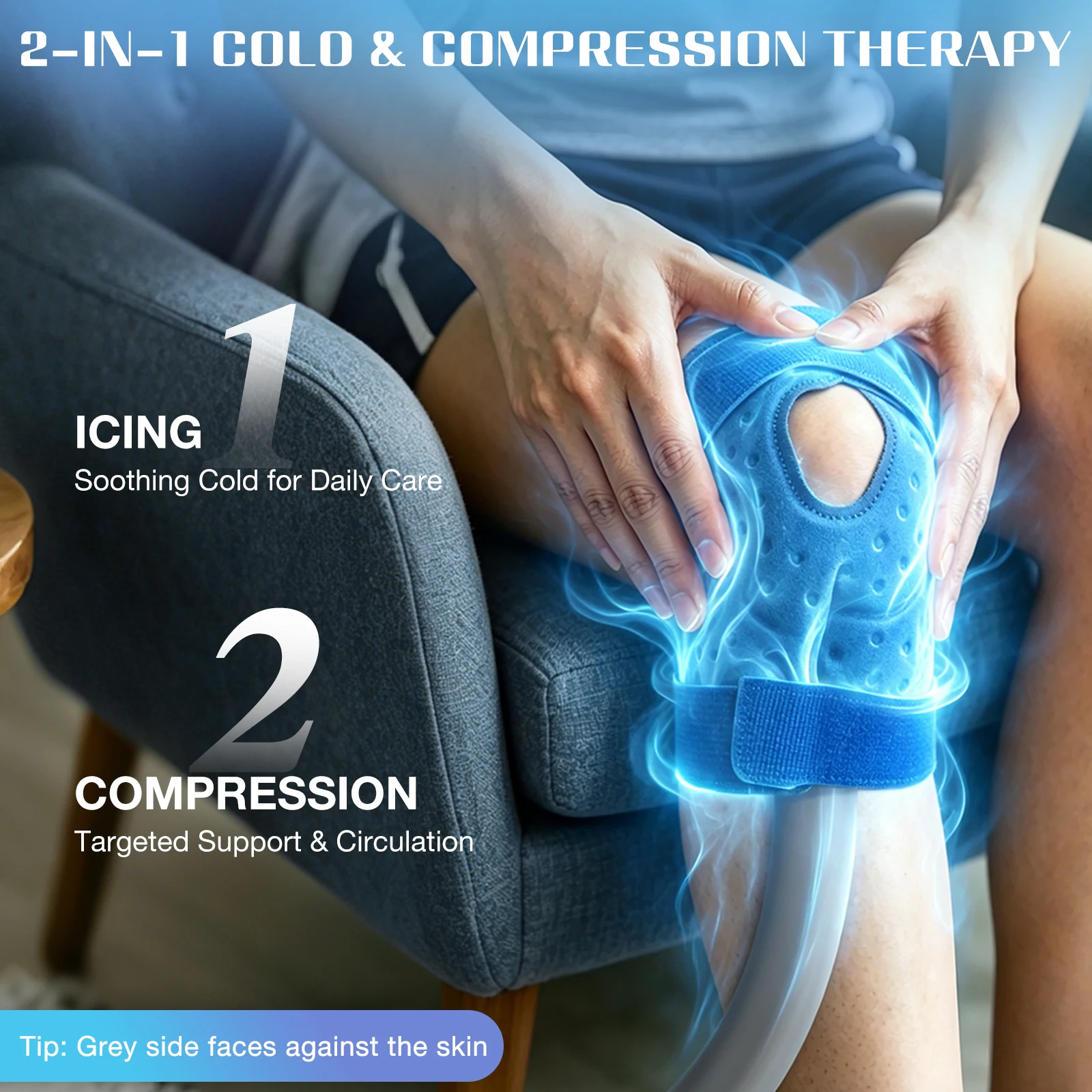 Cold Therapy Machine for Knee Replacement, Ice Machine for Knee After Surgery, Cold Therapy Machine for Pain Relief, Portable Knee Ice Machine with Quite Pump & Universal Pad