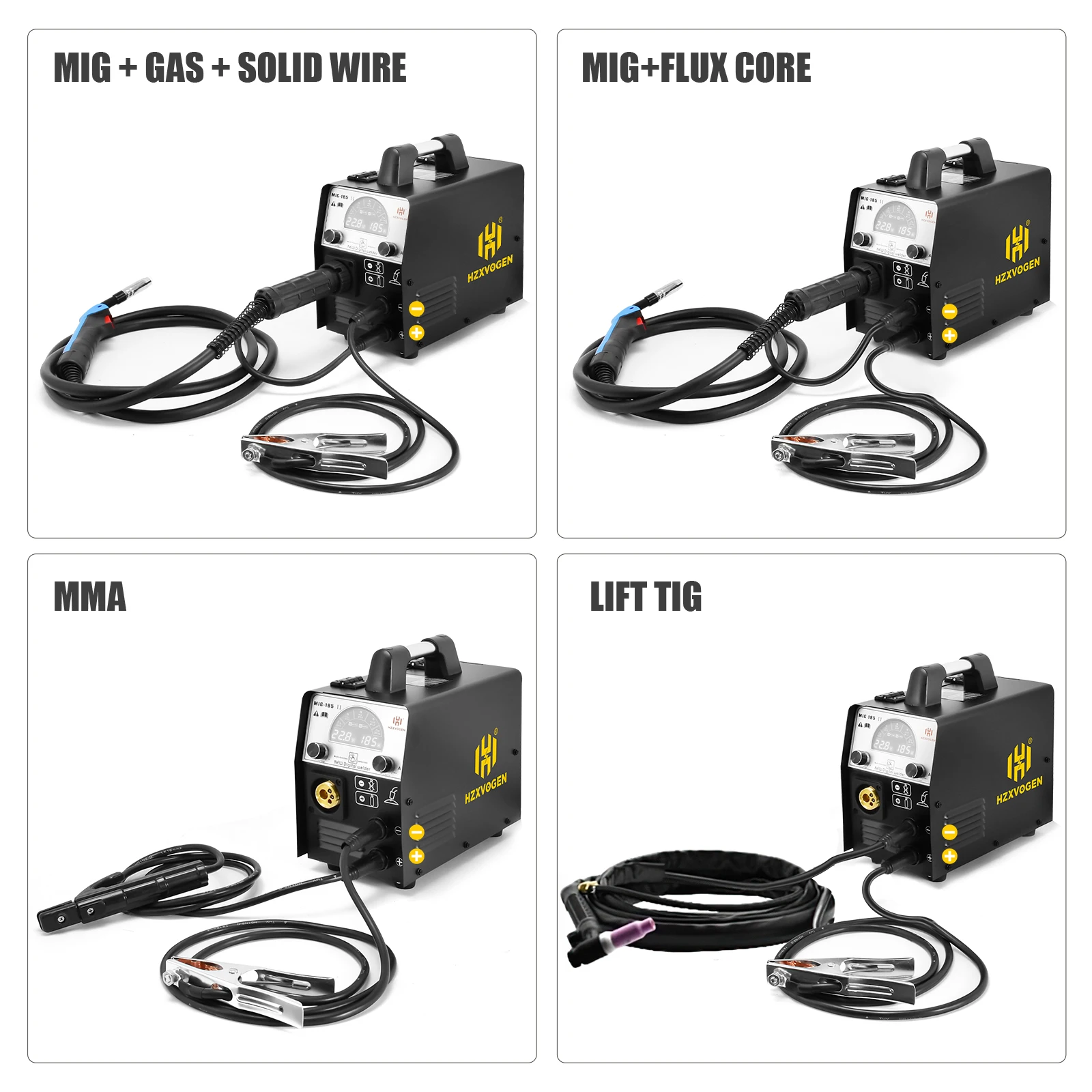 Imagem -02 - Máquina de Solda Semi-automática Mig185ii Igbt Inversor de Gás sem Gás Mig Tig Arco Mma Não-gás Hzxvogen5 in