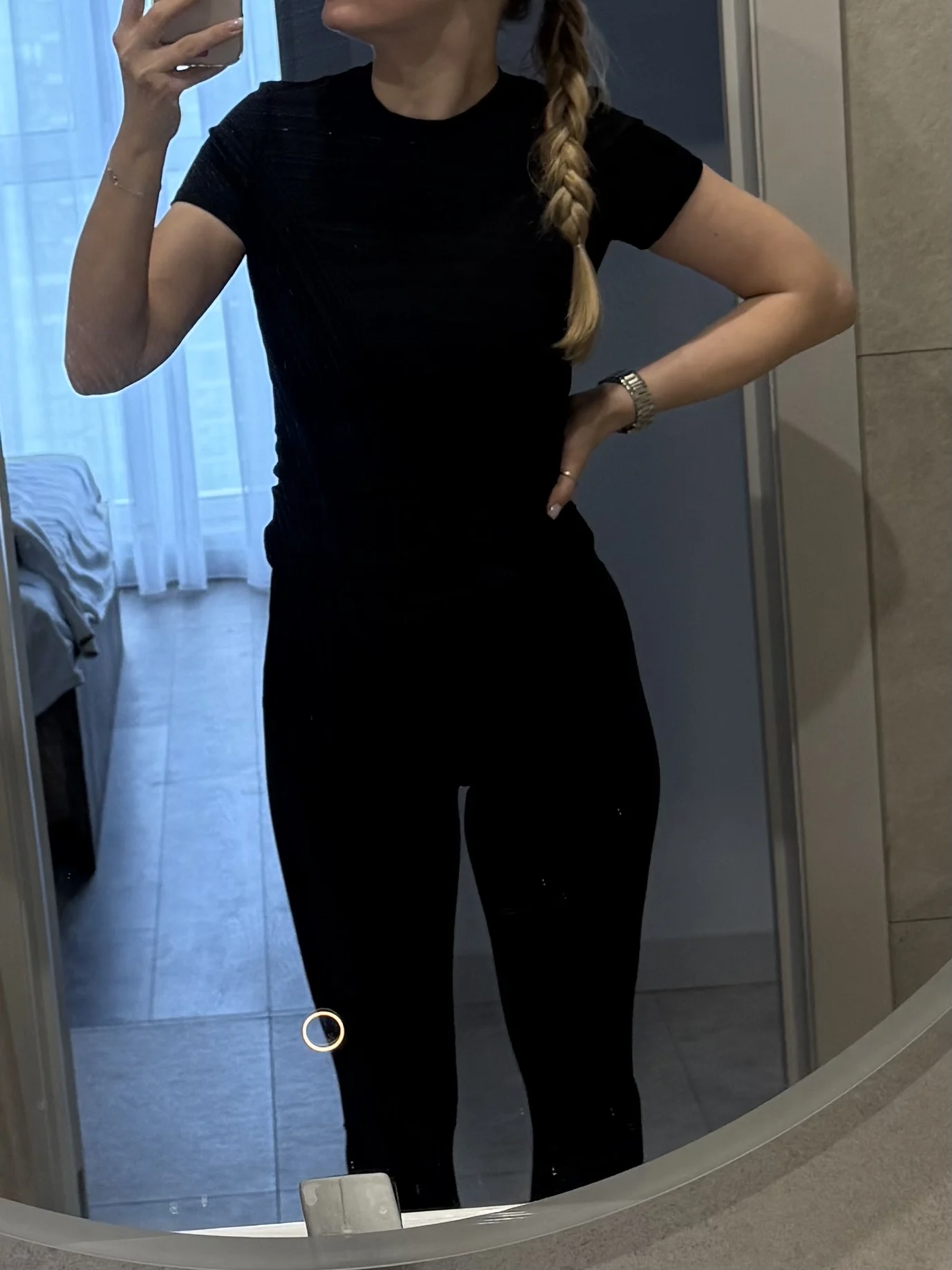 Yoga Set Women Sportswear Workout Clothes Athletic Wear Gym Legging Fitness Crop Top Short Sleeves Sports Suit photo review