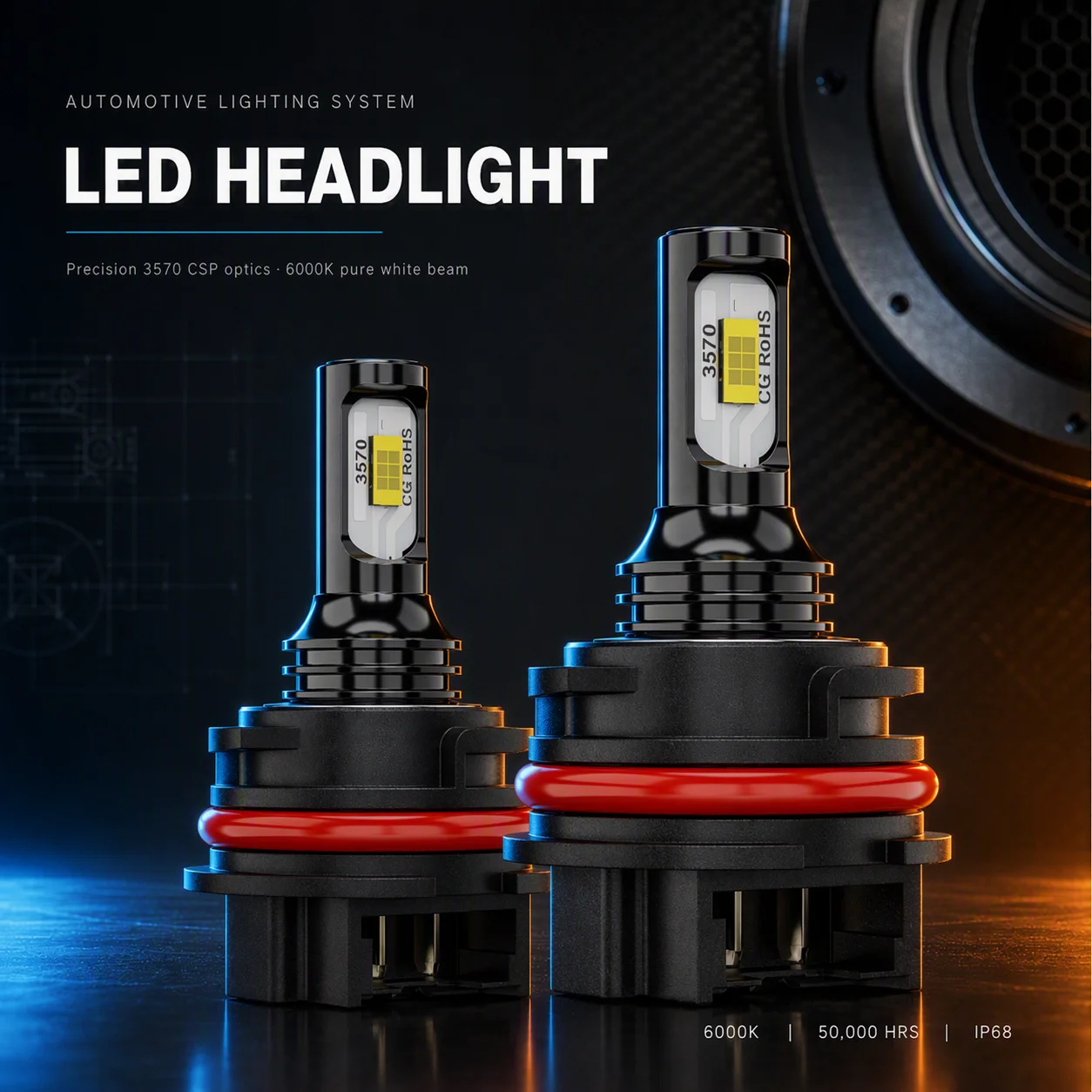 2Pcs PH11 9014 LED Bulbs 12-18V Hi/Lo Beam Motorcycle Headlight Driving Lights DRL Side Marker Light Fit Scooter ATV For Toyota
